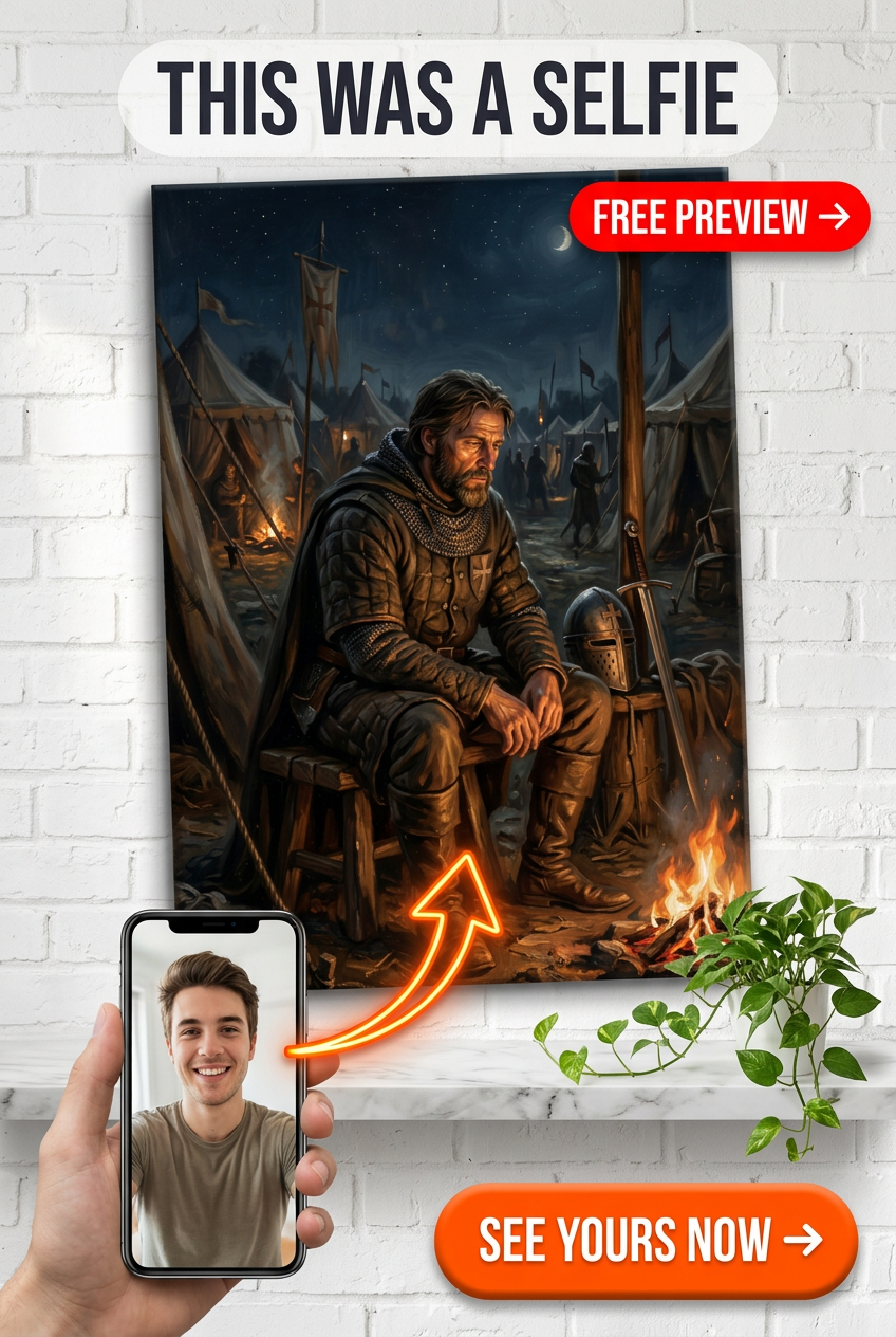 Custom Knight Portrait for Man — Heroic Armor Canvas Art