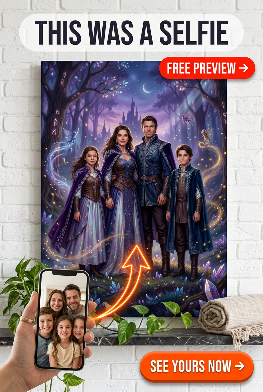 Custom Fantasy Family Portrait — Enchanted Forest Canvas