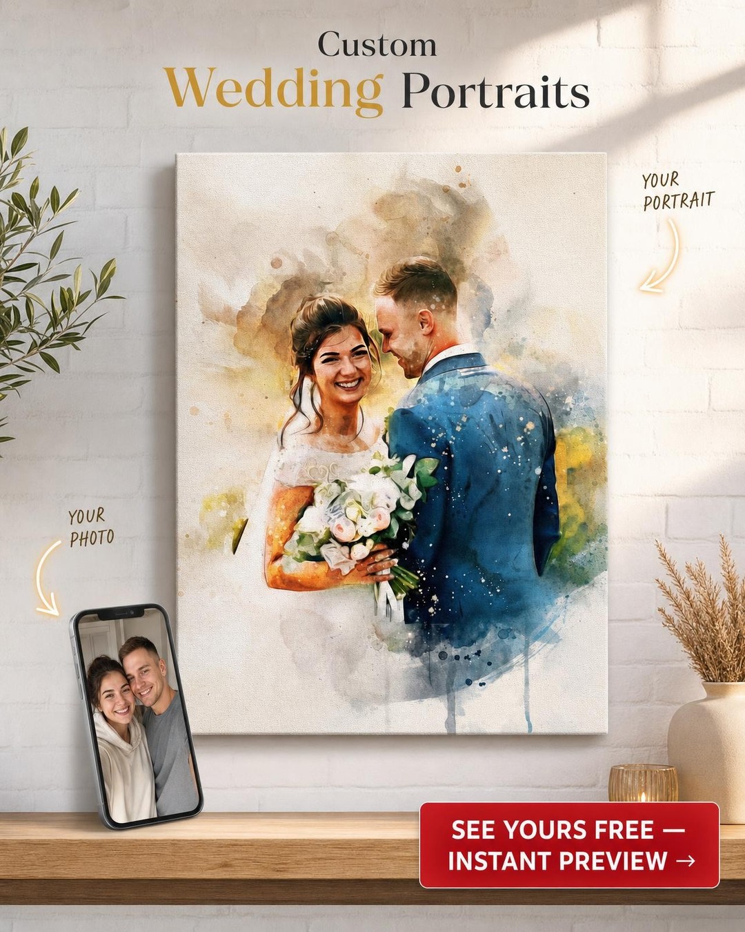 Custom Portrait from Photo | Personalized Canvas Gift