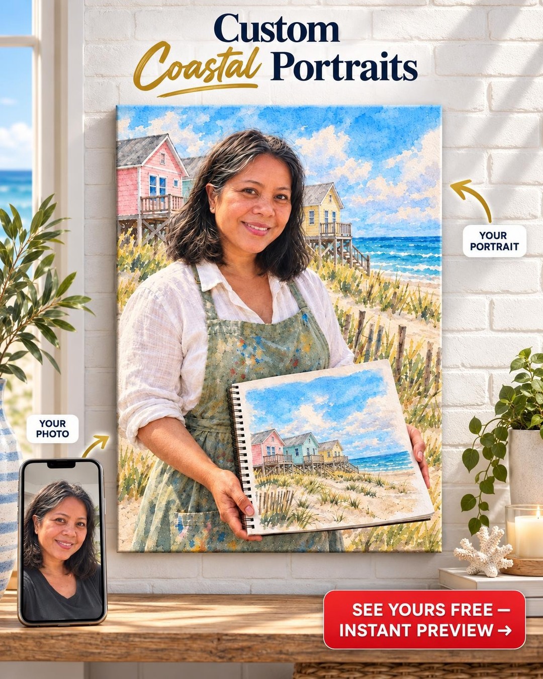 Into Her Own Painting Custom Portrait from Photo | Personalized Creative Visionary Gift