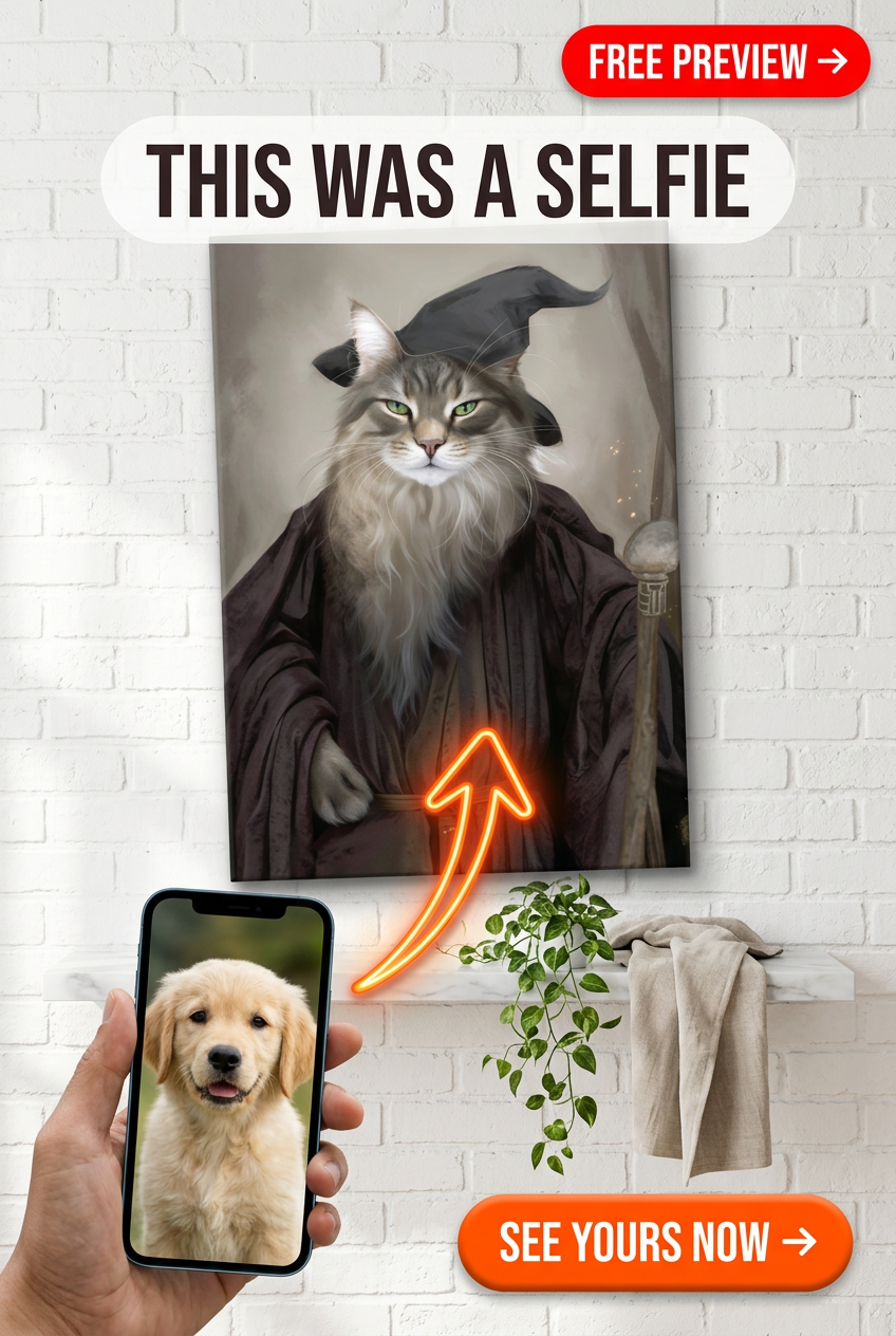 Wizard-Themed Custom Portrait - Personalized Pet Gift | Premium Canvas Portraits
