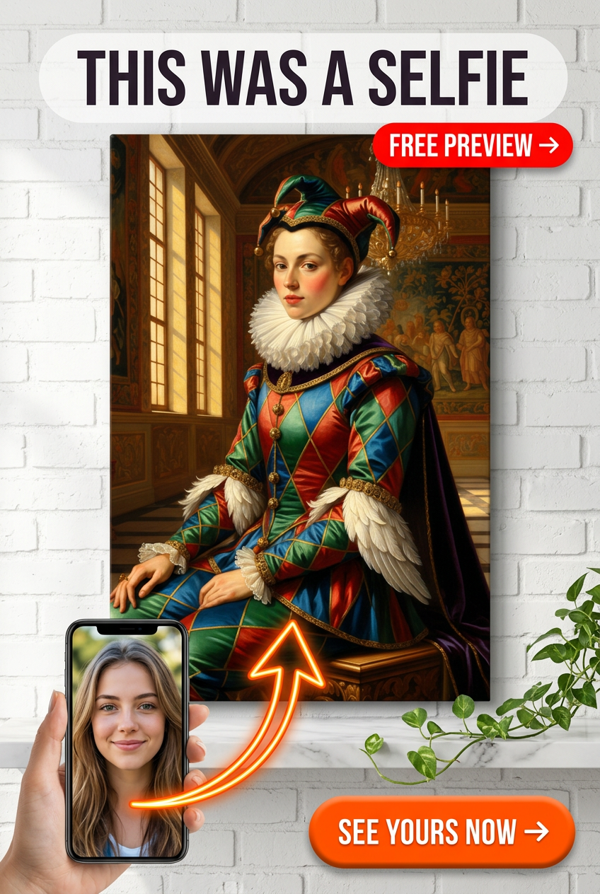 Custom Avian Jester Pet Portrait Canvas