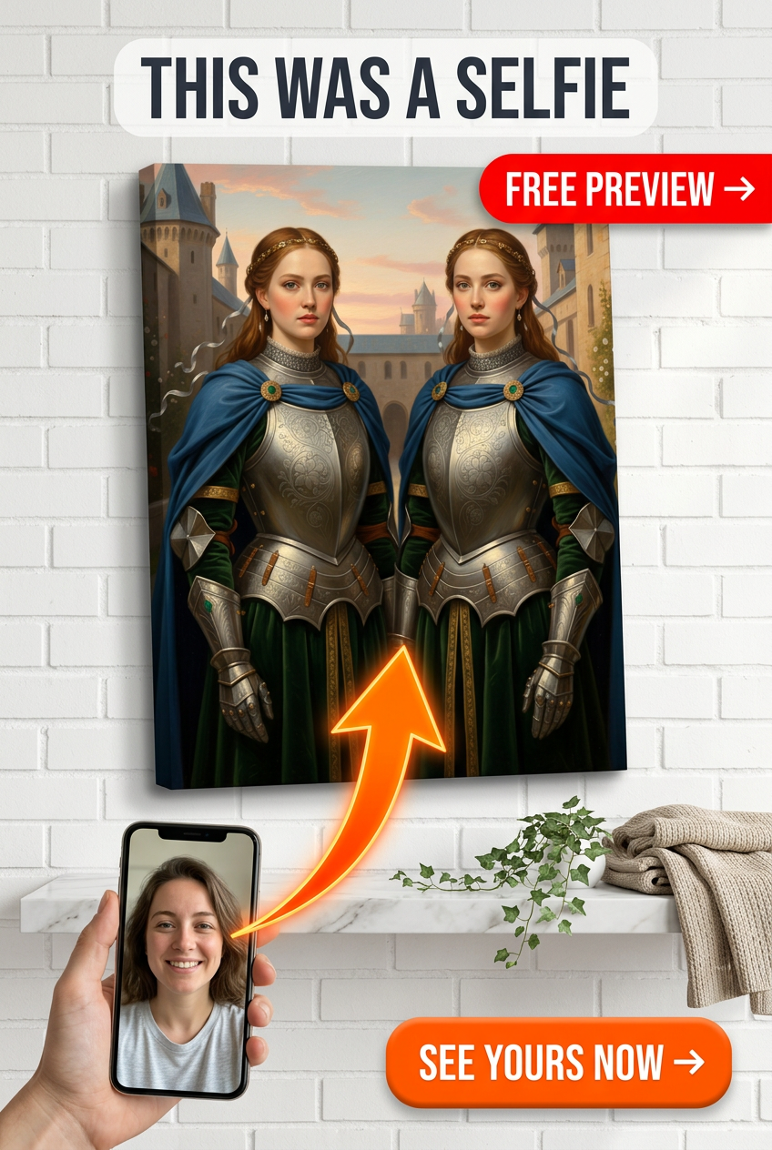 Custom Knight Woman Portrait — Heroic Group Canvas from Photo