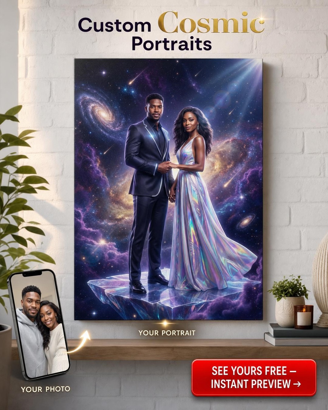 Éterický Kozmický Portrét Páru - Veční Milenci