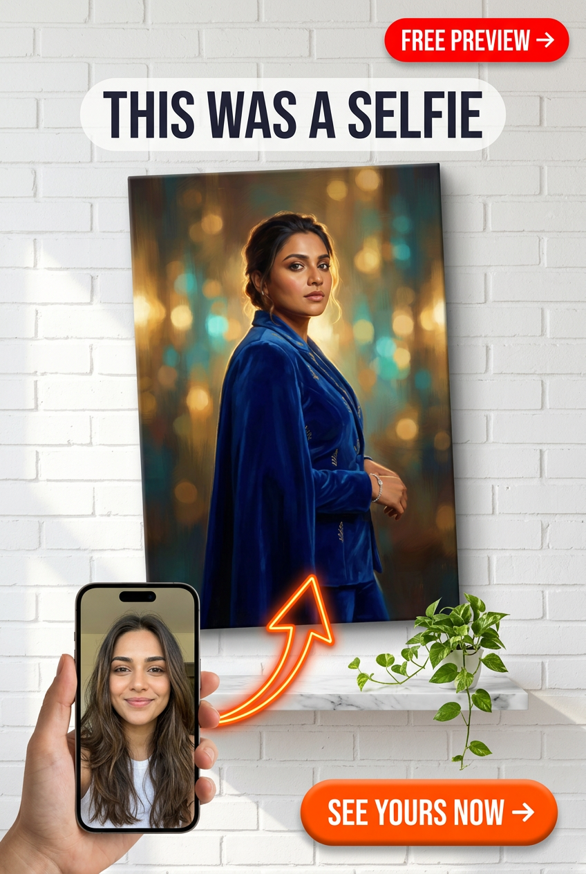 Custom Royal Woman Portrait — Regal Canvas Art from Photo