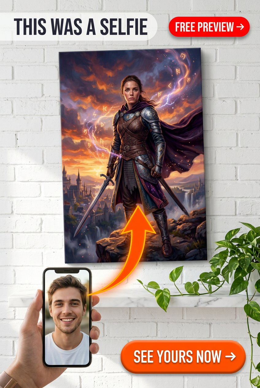 Legend’s Awakening Fantasy Quest Custom Portrait for Him
