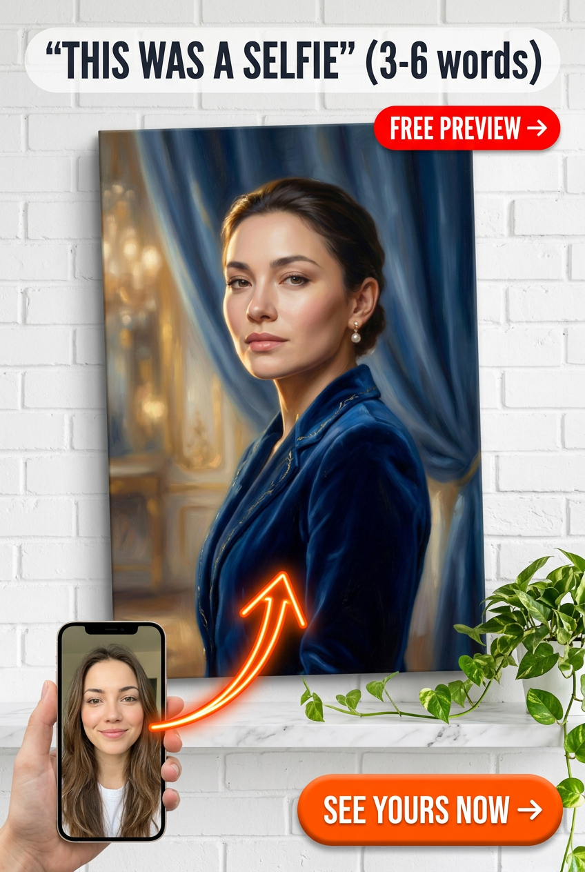 Custom Royal Woman Portrait — Regal Canvas from Photo
