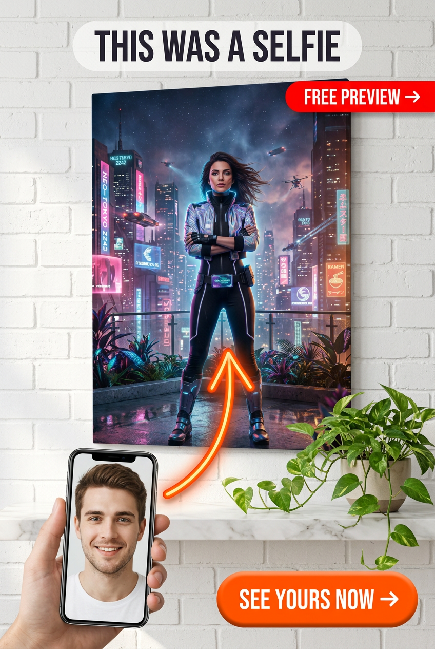 Ritratto Personalizzato Sogni al Neon FaceMagic per Lui