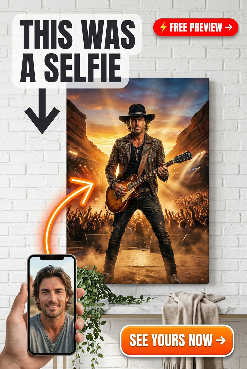 Southern Rockstar Custom Country Portrait Canvas