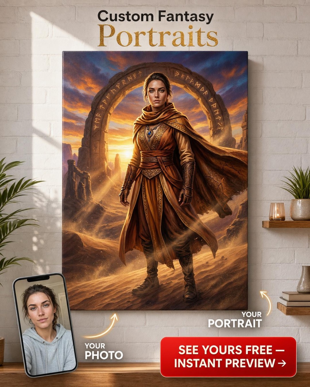 Legendární písky legendy Vlastní pouštní portrét pro osobu