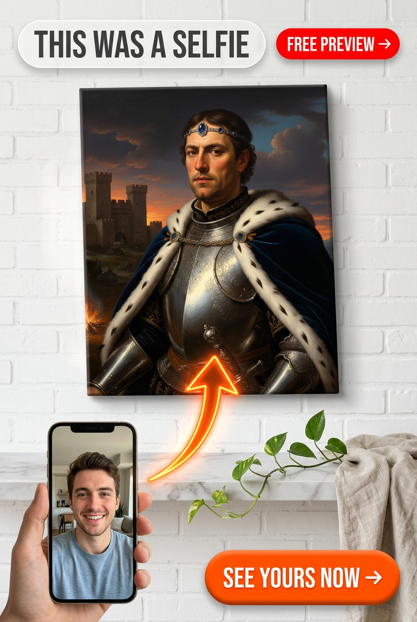 Custom Knight Portrait for Man — Regal Armor Canvas