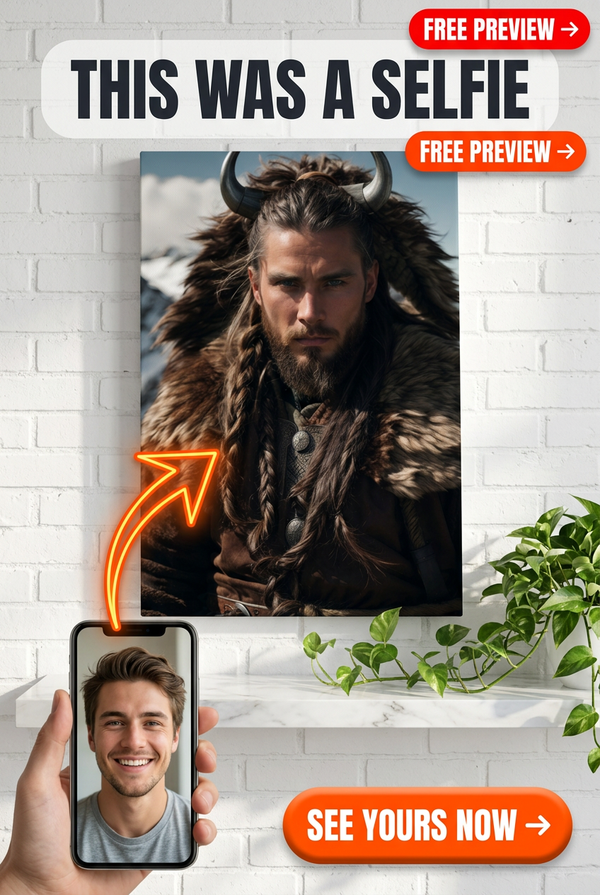 Wikingowy Portret na Zamówienie ze Zdjęcia | Personalizowany Prezent dla Niego