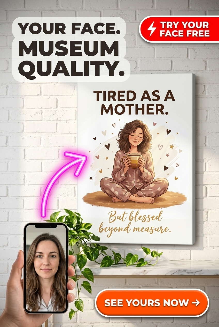 Tired But Blessed Portrait | Personalized Mother's Day Quote Poster