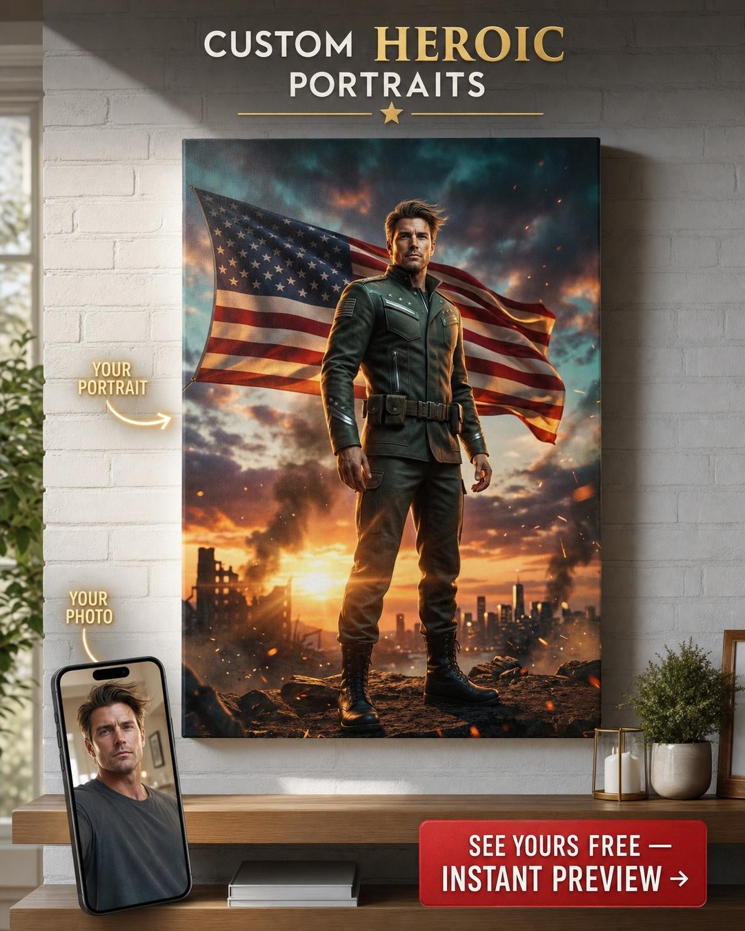 Valor Military Portraits: Personalized Canvas Art