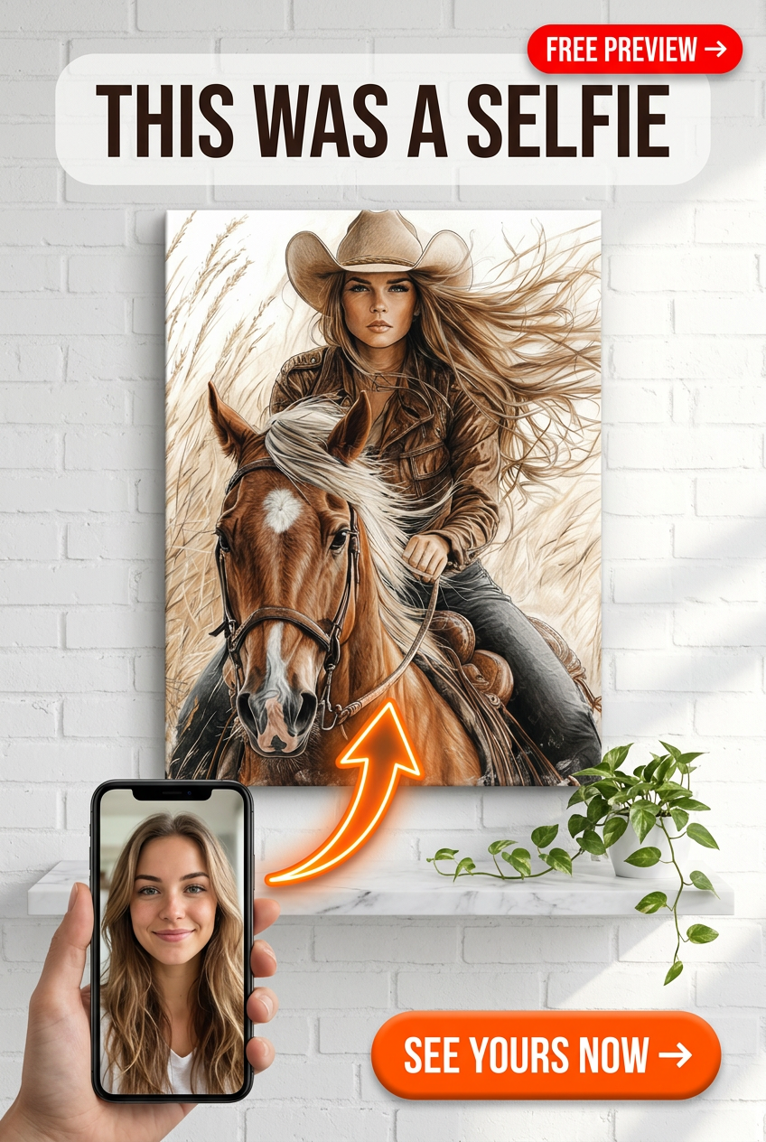 Portrait personnalisé style Western à partir d'une photo | Cadeau personnalisé pour elle