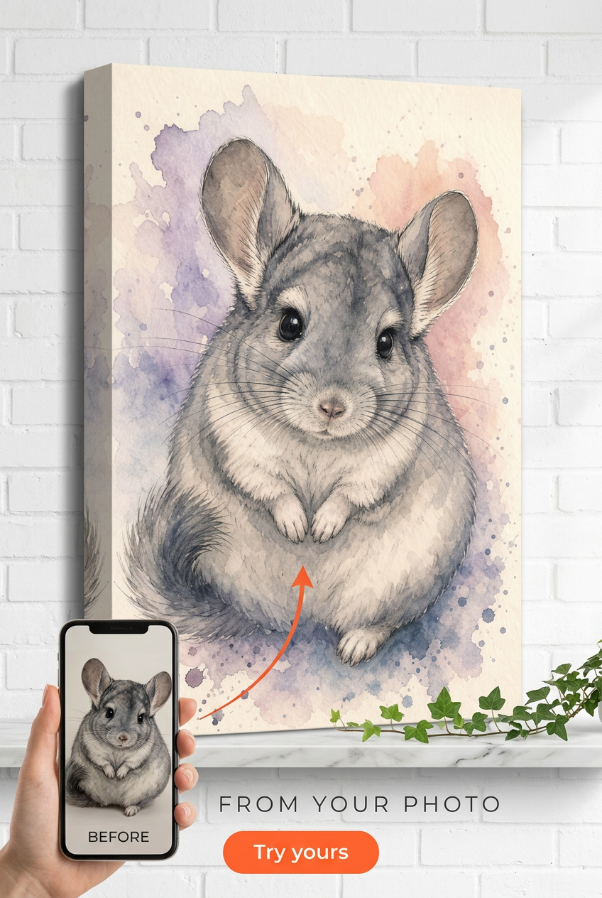 Custom Watercolor Cat Portrait — Whimsical Pet Canvas Art
