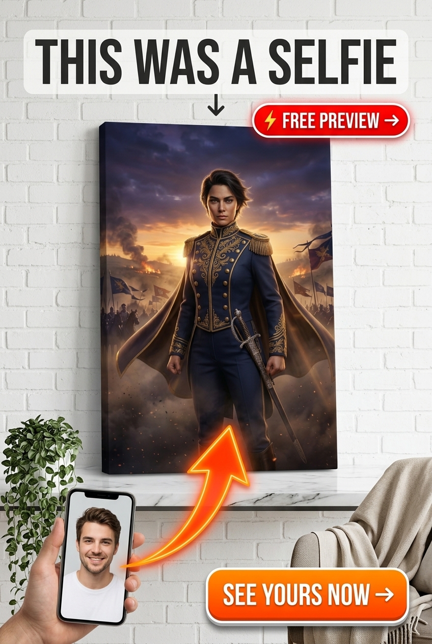Custom Musketeer Man Portrait — Heroic Canvas from Photo