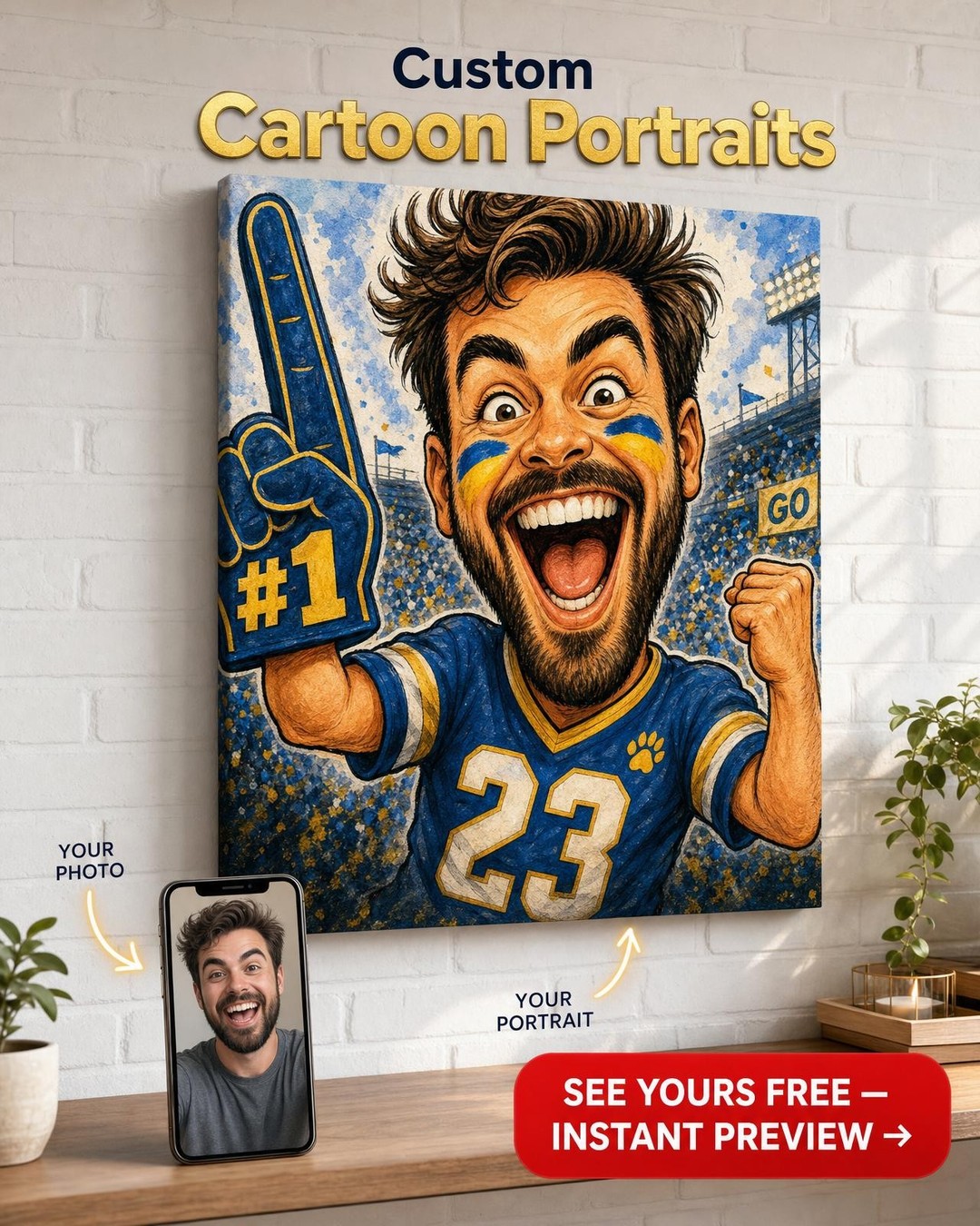Custom Sports Caricature Portrait Gift