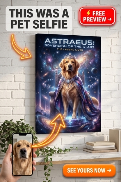Custom Sci-Fi Dog Portrait — Whimsical Galaxy Canvas Art