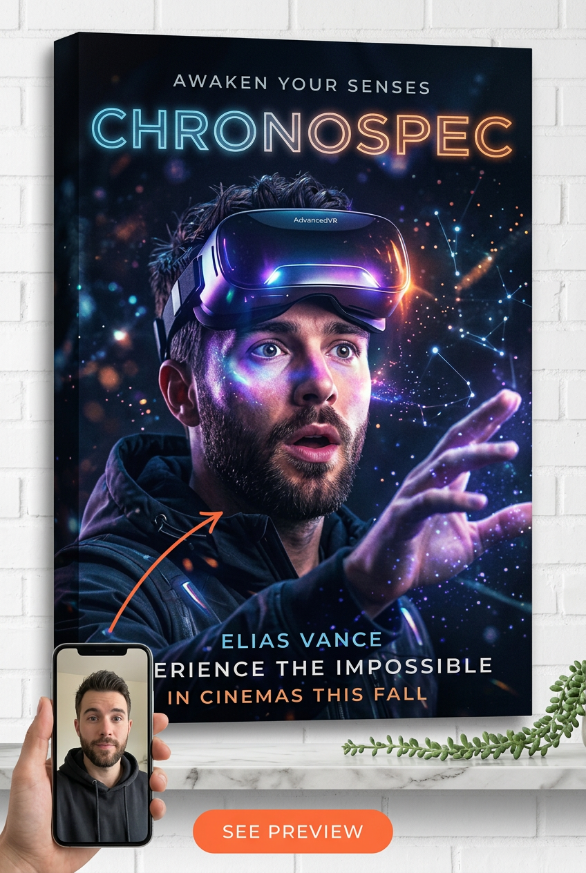 Custom Sci-Fi Portrait for Him — Futuristic Canvas Art from Photo
