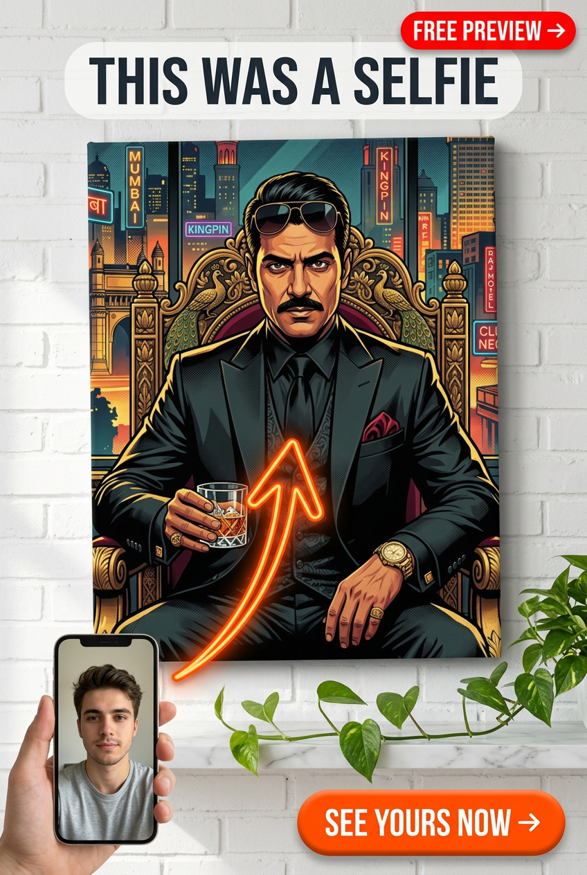 Custom Pop Art Man Portrait — Heroic Throne Canvas from Photo
