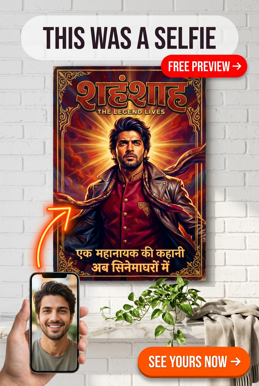 Bollywood Showtime Portrait | Personalized Bollywood Portrait Gift