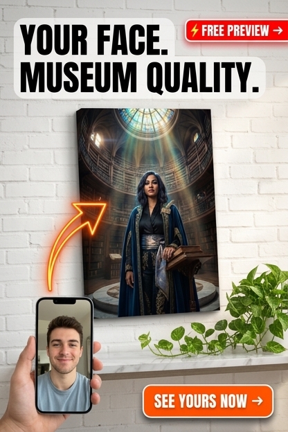 Custom Fantasy Man Portrait — Regal Scholar from Photo Canvas