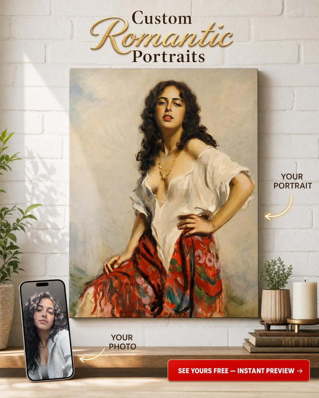 Custom Victorian Woman Portrait — Regal Canvas