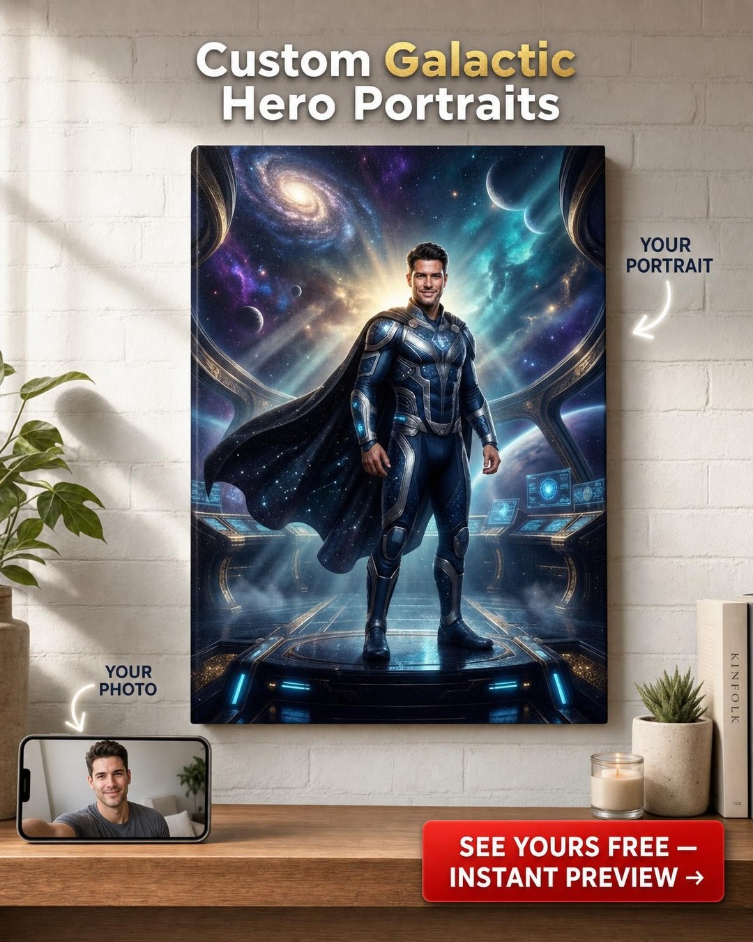 Portret Personalizat Celestial Romance Odyssey pentru El