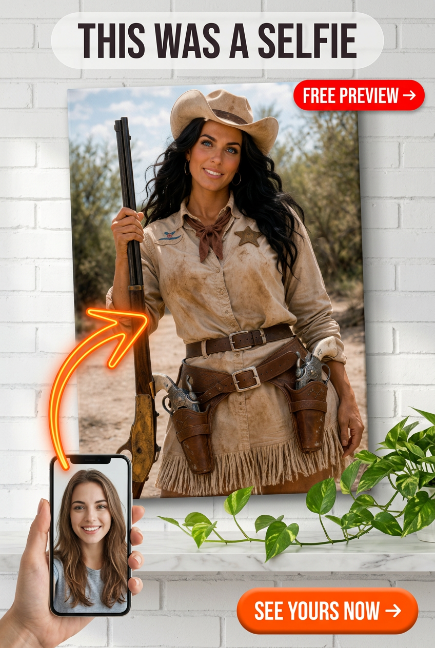 Portrait personnalisé style western à partir de photo | Cadeau personnalisé pour elle