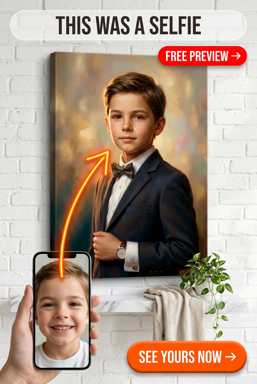 Custom Royal Single-Man Portrait — Regal Suit Canvas Gift