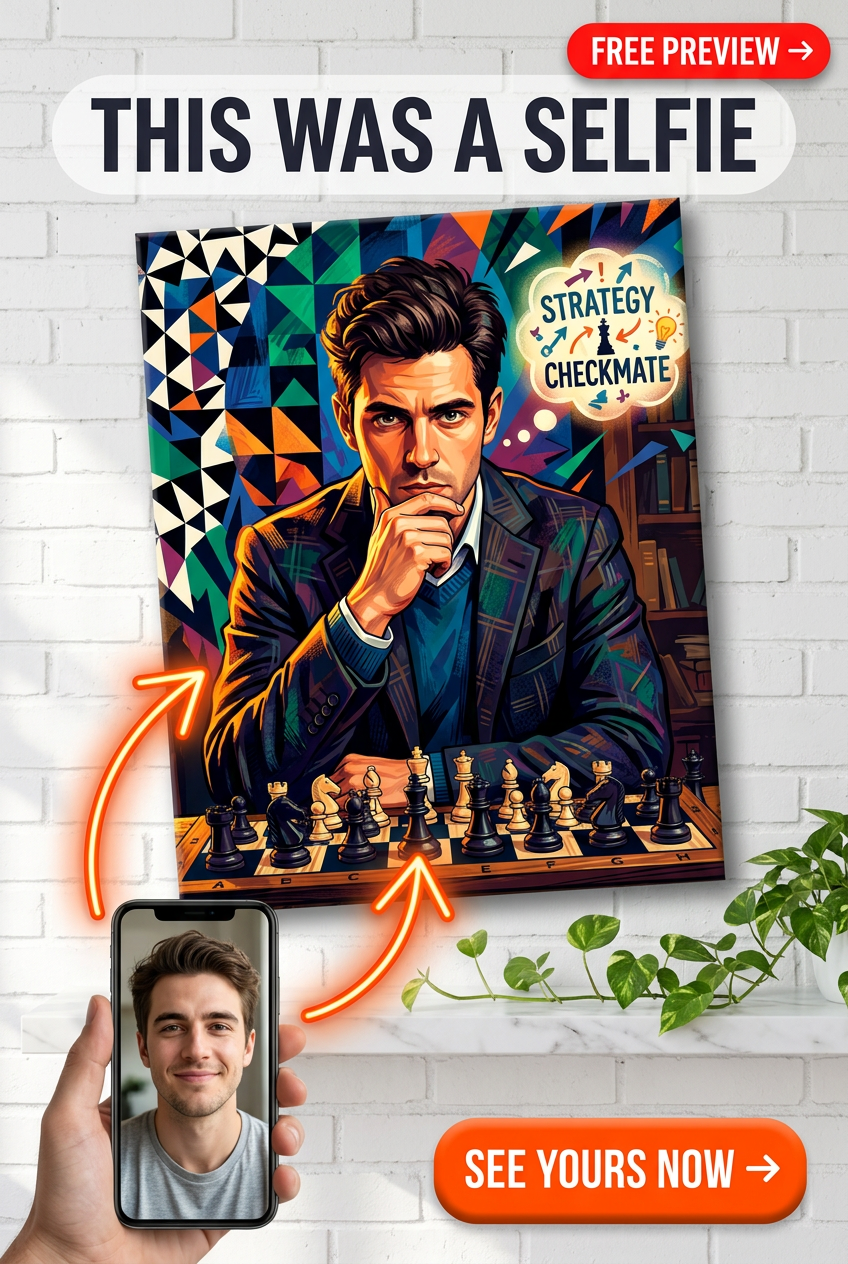 Schaakgrootmeester Strateeg Gepersonaliseerd Portret