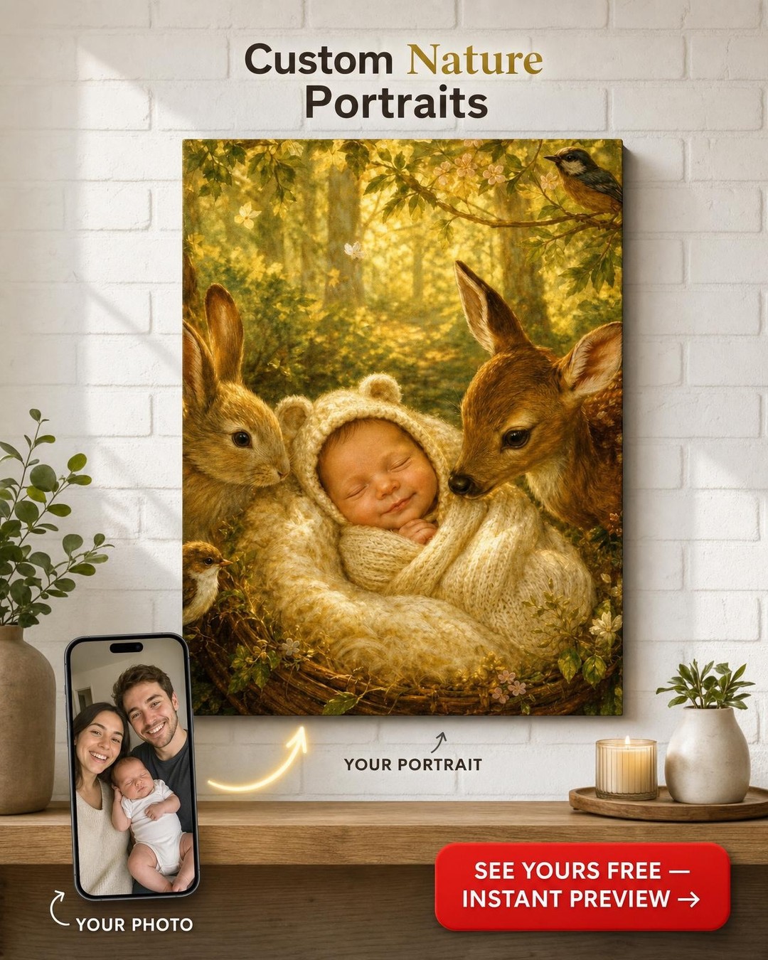 Custom Mother-Child Forest Portrait