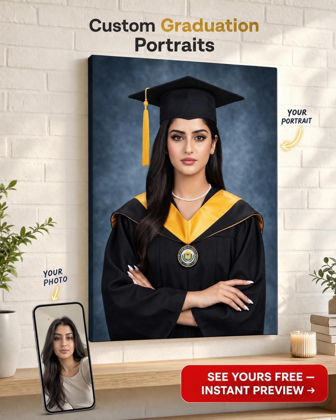 Premium Custom Portrait from Photo | Personalized Canvas Gift