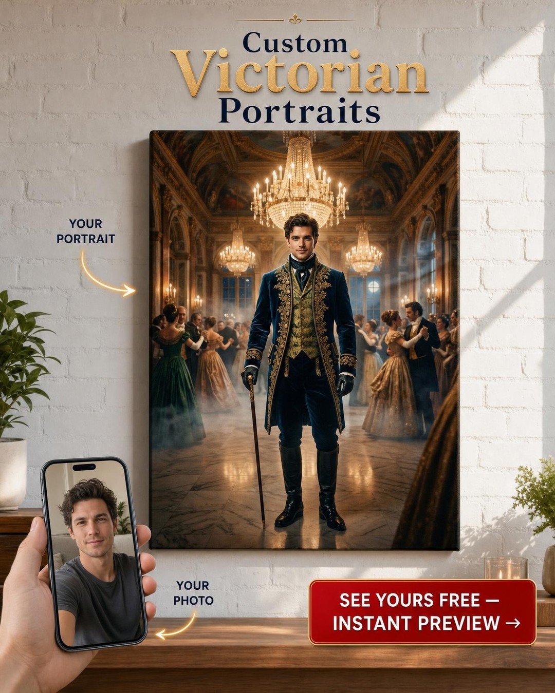Regency Renaissance Egyedi Portré Neki
