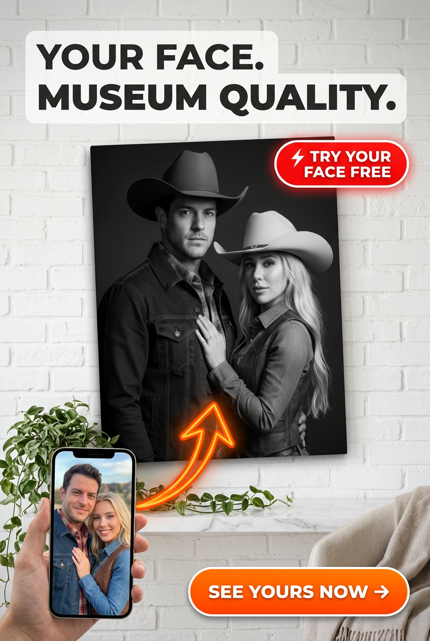 Western-Themed Custom Portrait - Personalized Gift | Premium Canvas Portraits