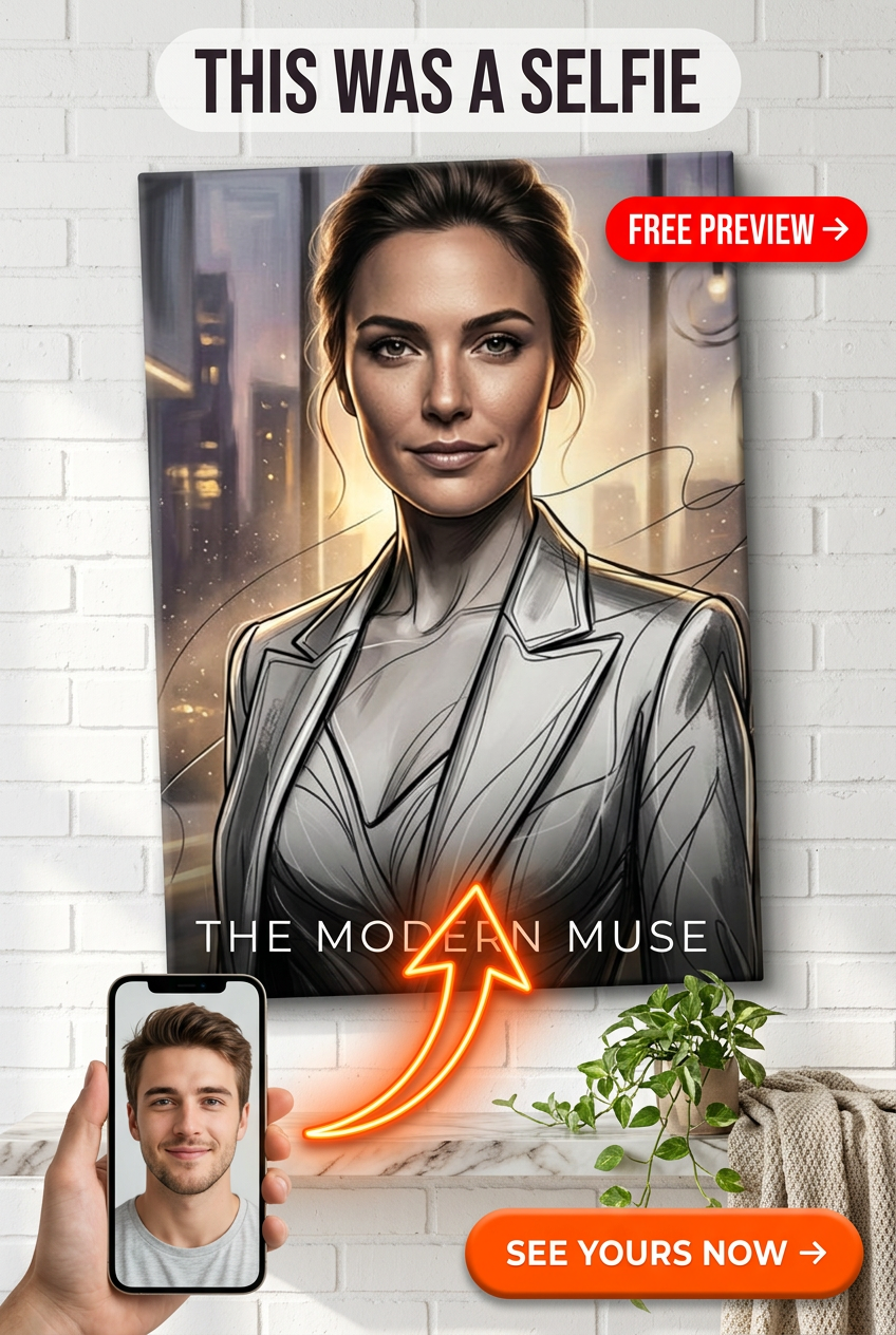 Custom Sci-Fi Woman Portrait — Whimsical Canvas Art from Photo