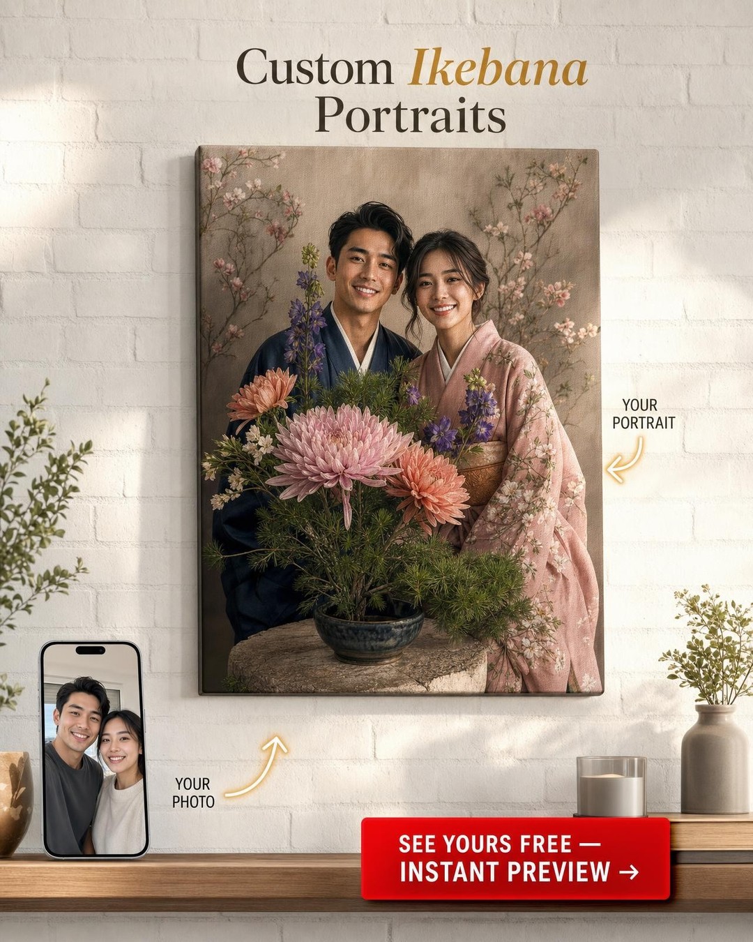 Premium Custom Portrait from Photo | Personalized Canvas Gift