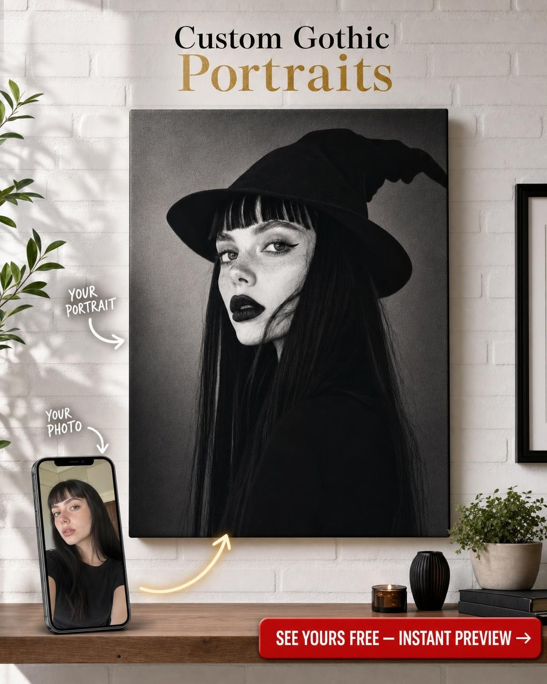 Premium Portrait Custom Canvas from Photo | Personalized Gift