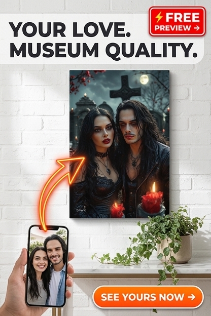 Gotisch-Geïnspireerd Gepersonaliseerd Portret van Foto | Gepersonaliseerd Cadeau voor Stellen