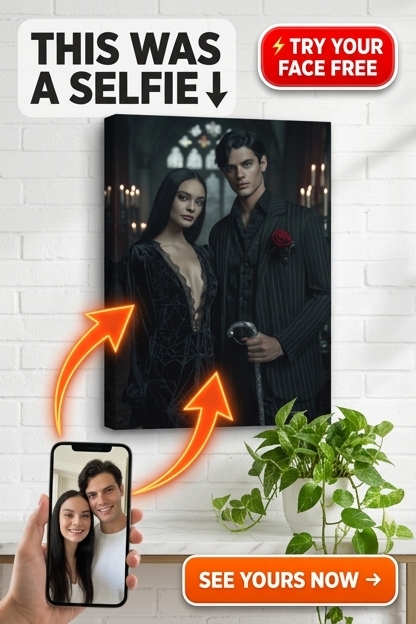 Gothisch Geïnspireerd Aangepast Portret | Gepersonaliseerd Cadeau voor Stellen