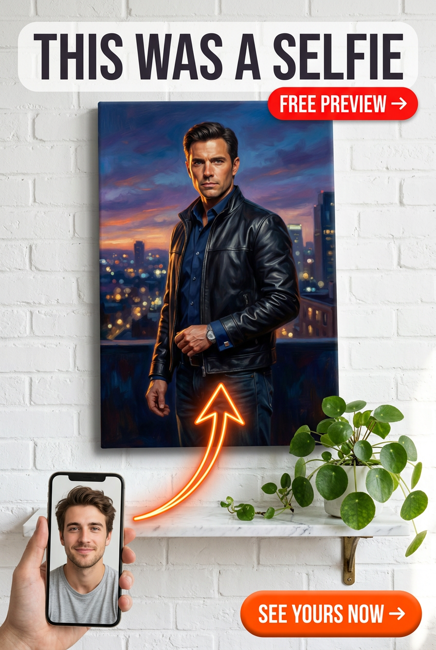 Custom Impressionist Single Man Portrait — Heroic Canvas from Photo