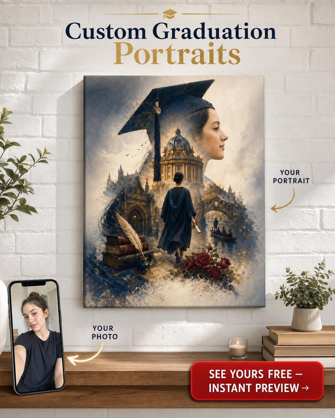 Premium Custom Portrait from Photo | Personalized Canvas Gift