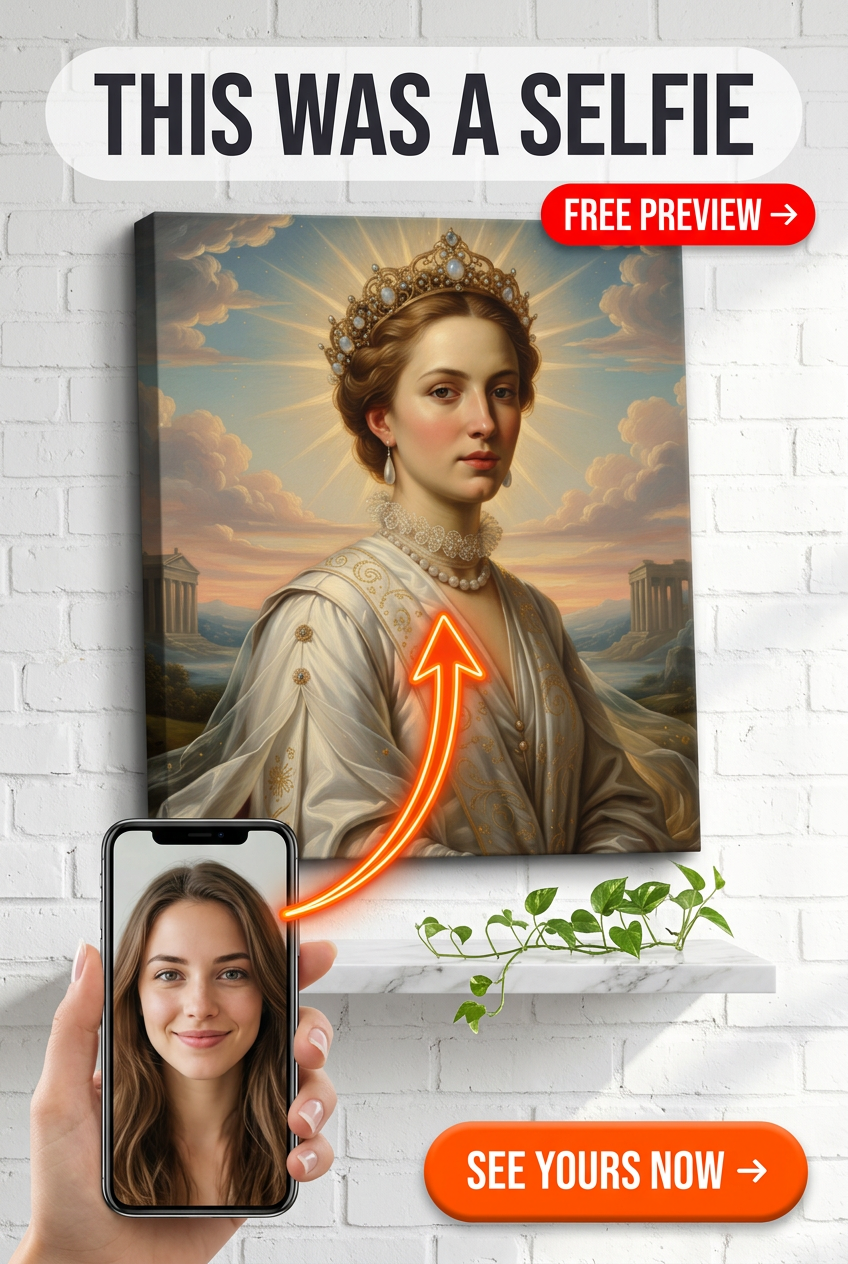 Custom Greek God Woman Portrait — Regal Canvas from Photo