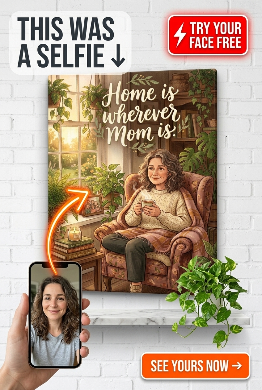 Home Is Where Mom Is Portrait | Personalized Mother's Day Quote Poster