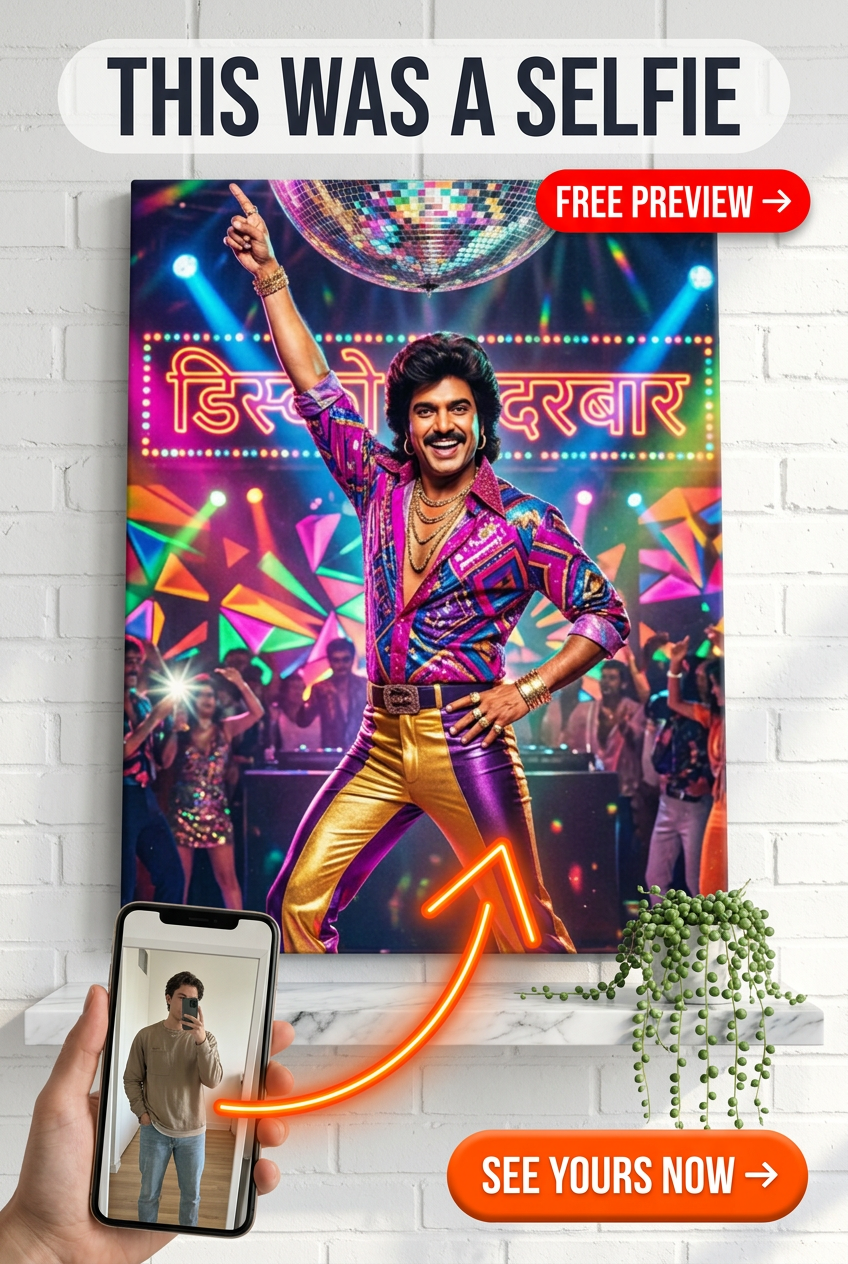 Custom Pop Art Man Portrait — Festive Disco King Canvas