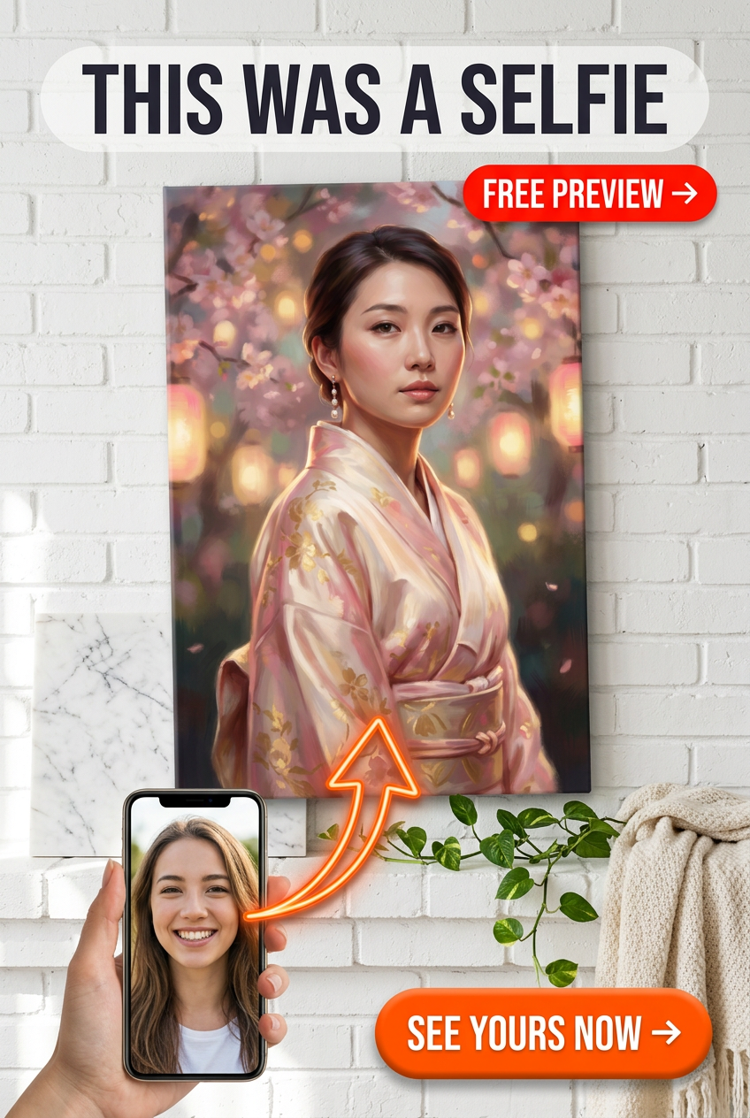 Retrato Personalizado Elegancia Geisha - Gracia Atemporal