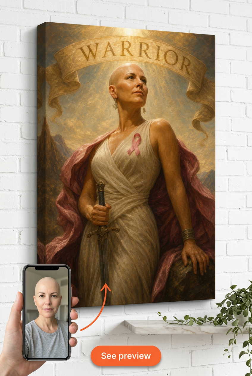 Custom Survivor Single Woman Portrait — Regal Strength from Photo