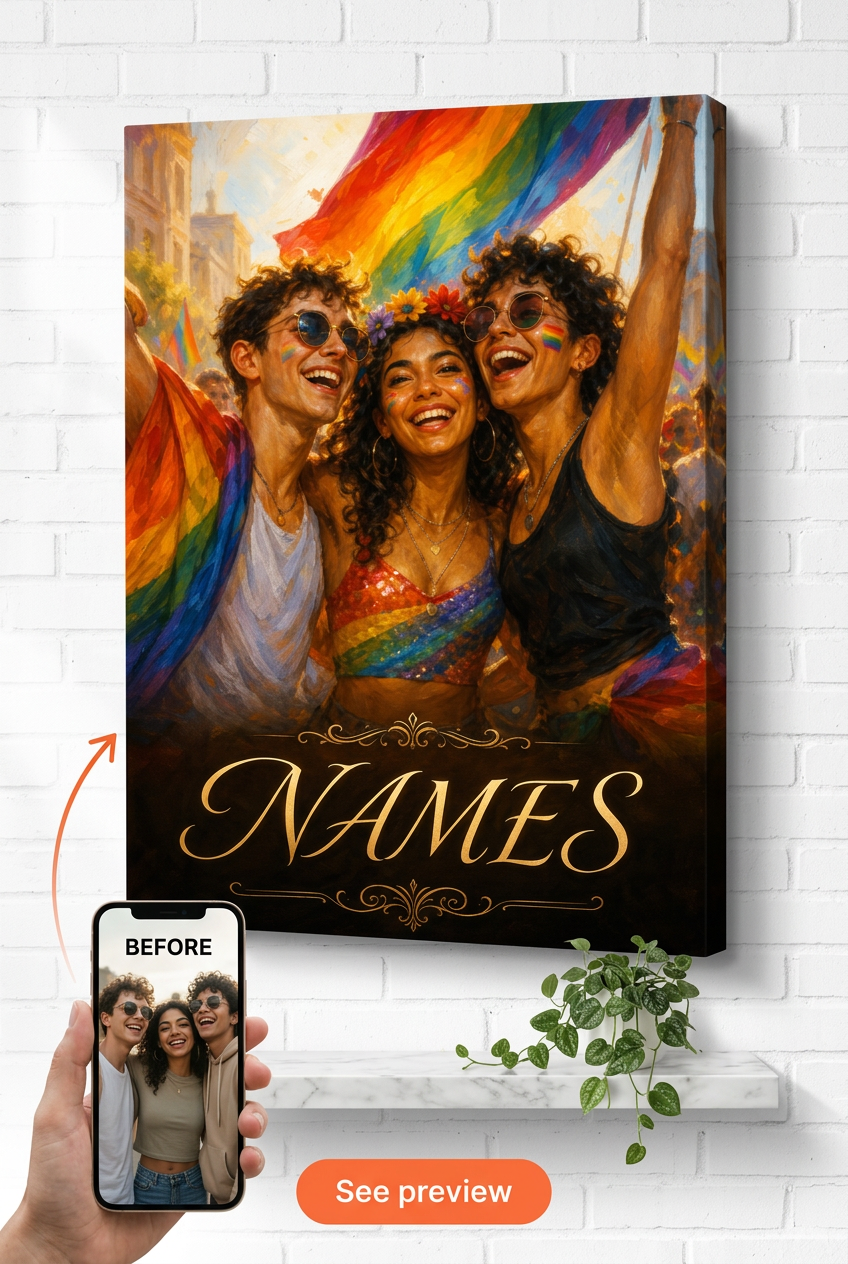 Pride Celebration Custom Portrait from Photo | Personalized Gift