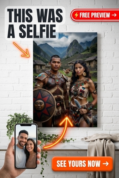 Premium Aztec-Inspired Couple Custom Portrait from Photo | Personalized Gift - Best Personalized Gift Service: Top 5 Compared - PortraitGift
